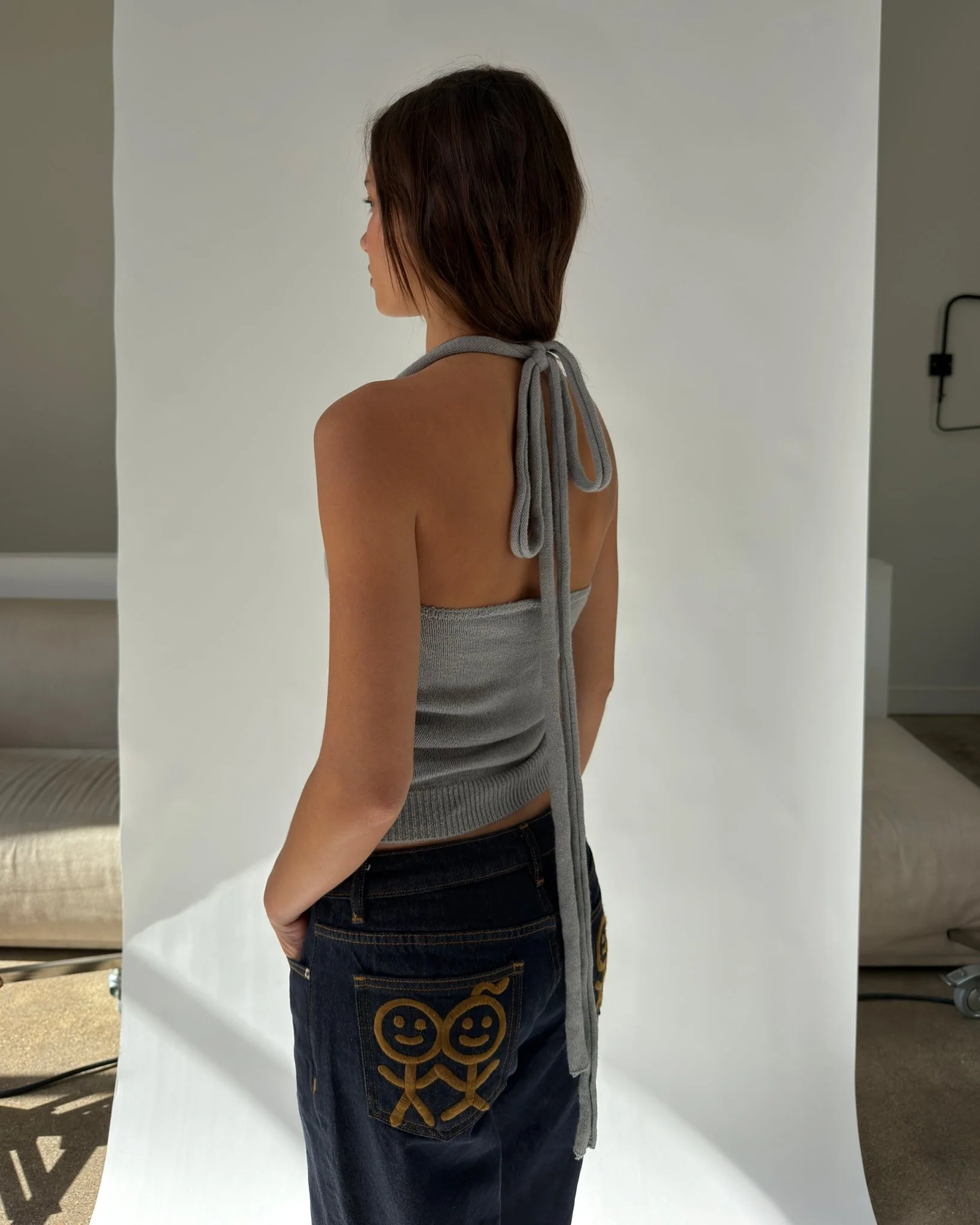Felt Something Top in Grey - Image 3