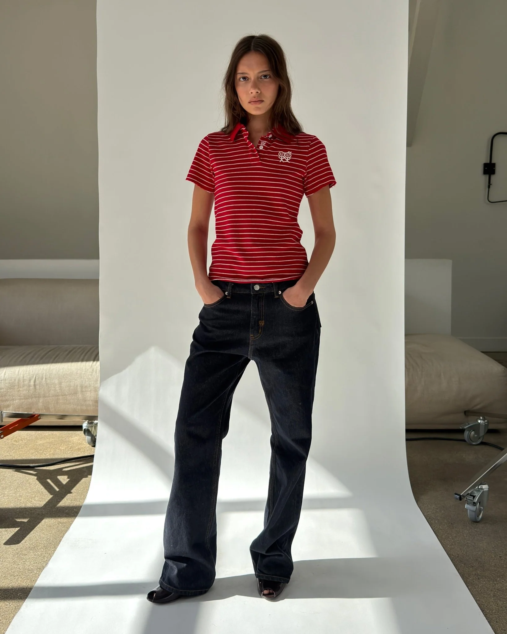 Kids Logo Fitted Polo Shirt in Red - Image 2