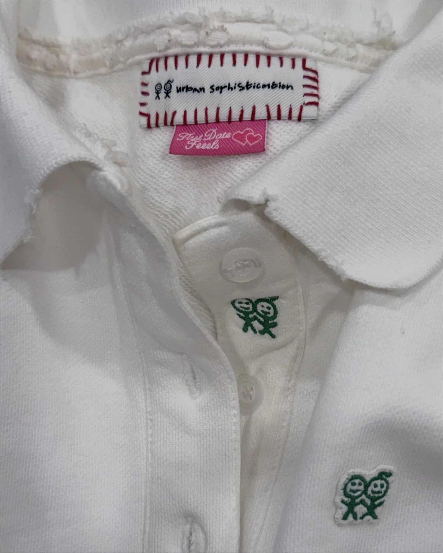 Kids Logo Long Sleeve Terry Polo in White - Image 4