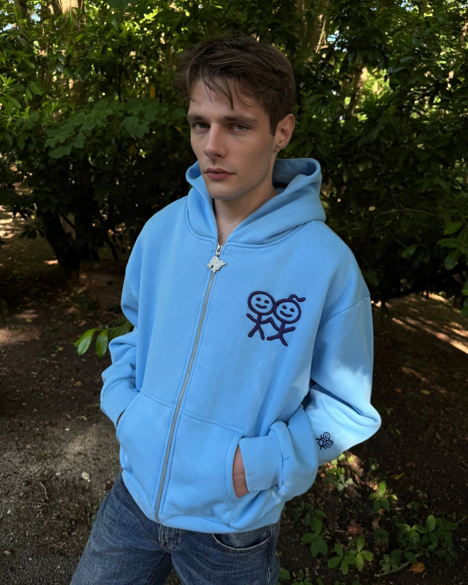 Kids Zip Hoodie Regular Fit in Blue - Image 3