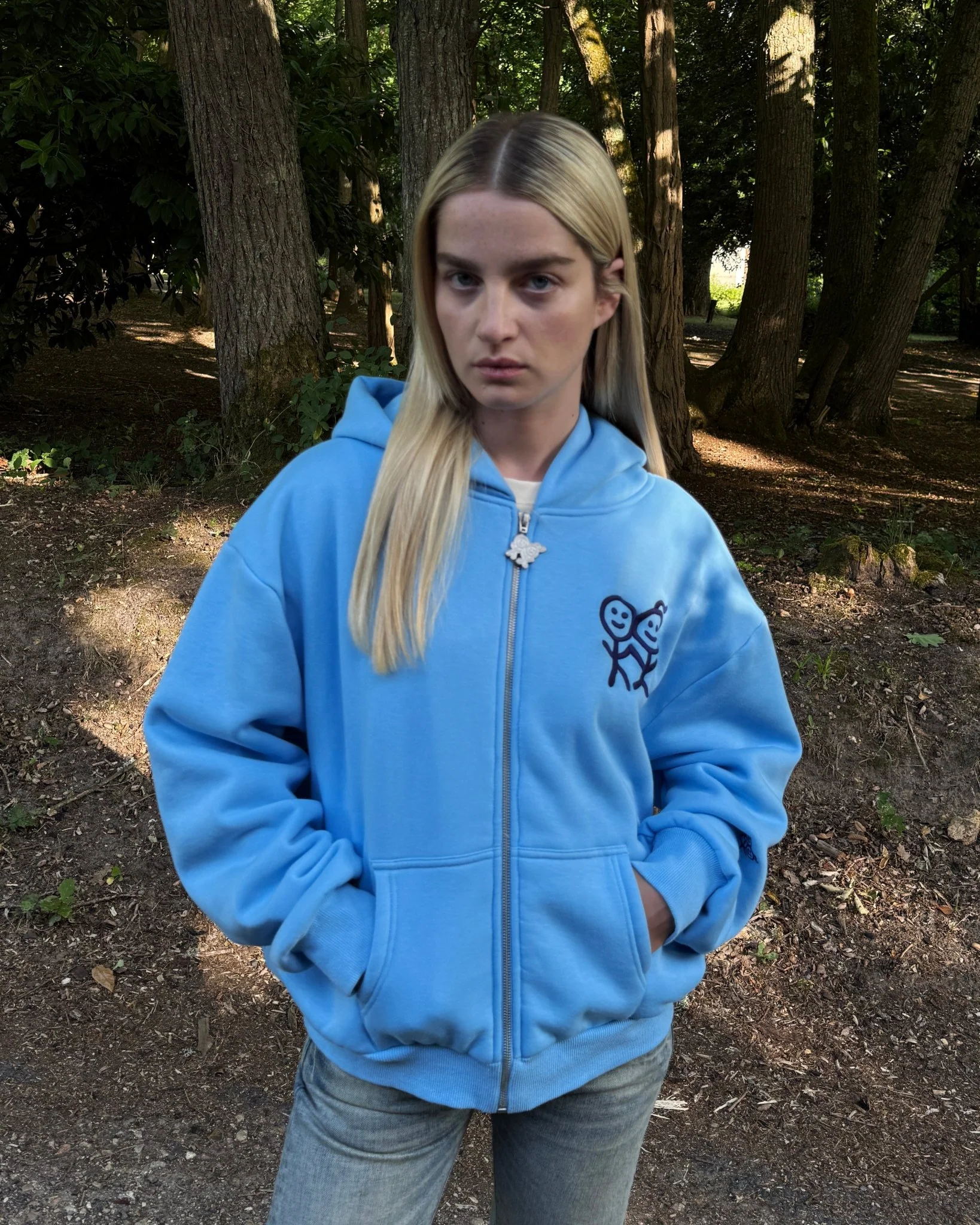 Kids Zip Hoodie Regular Fit in Blue - Image 4