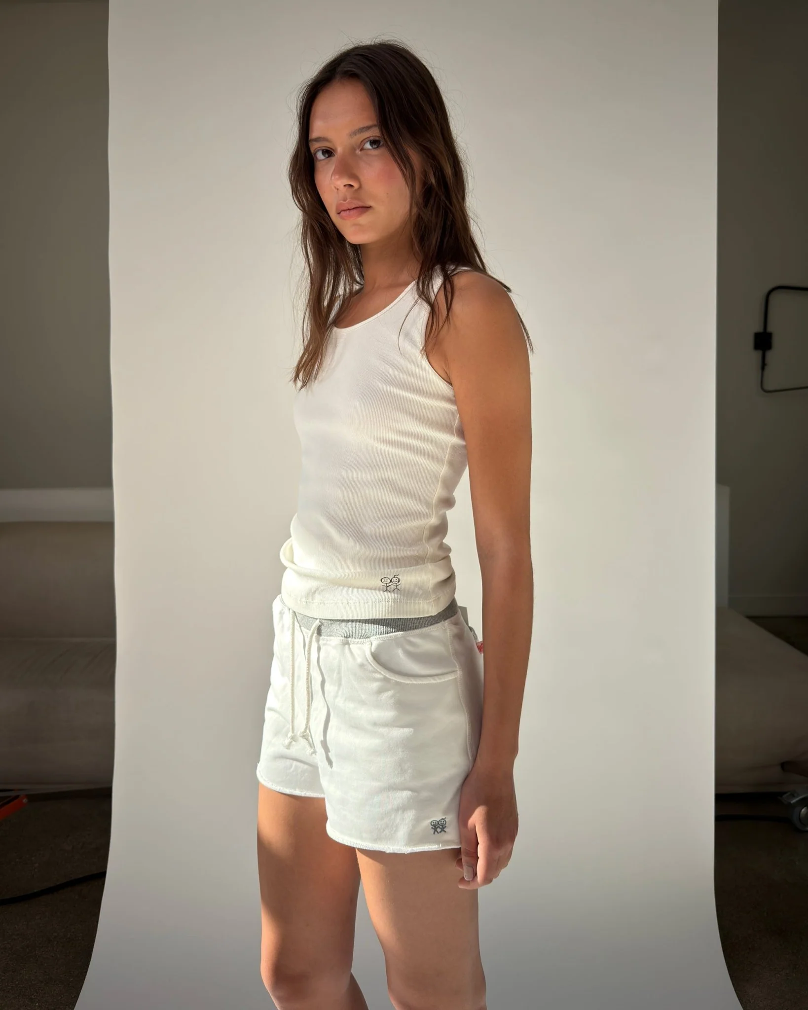 Stay Over Shorts in White - Image 3