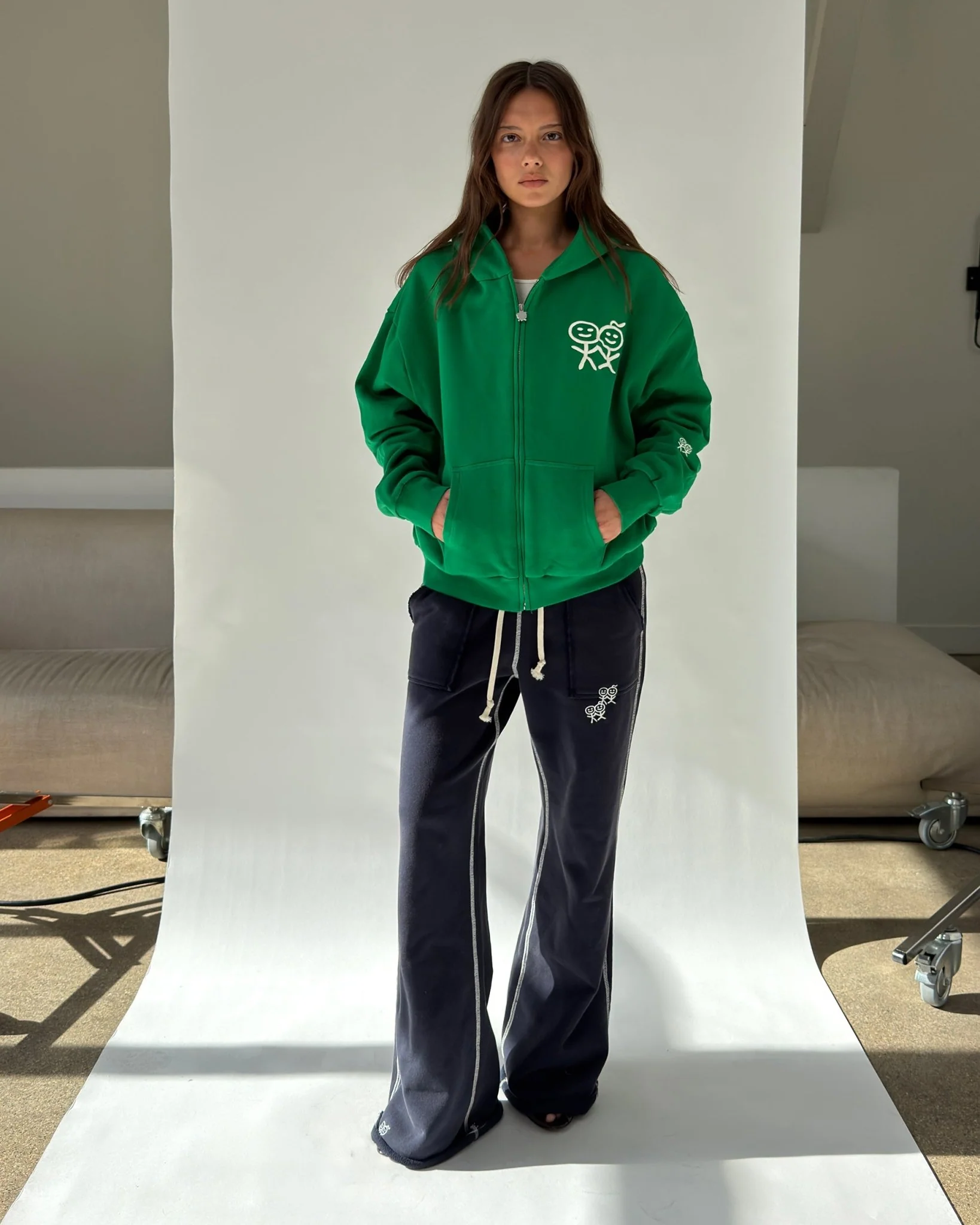 Stolen Zip Hoodie in Green - Image 4
