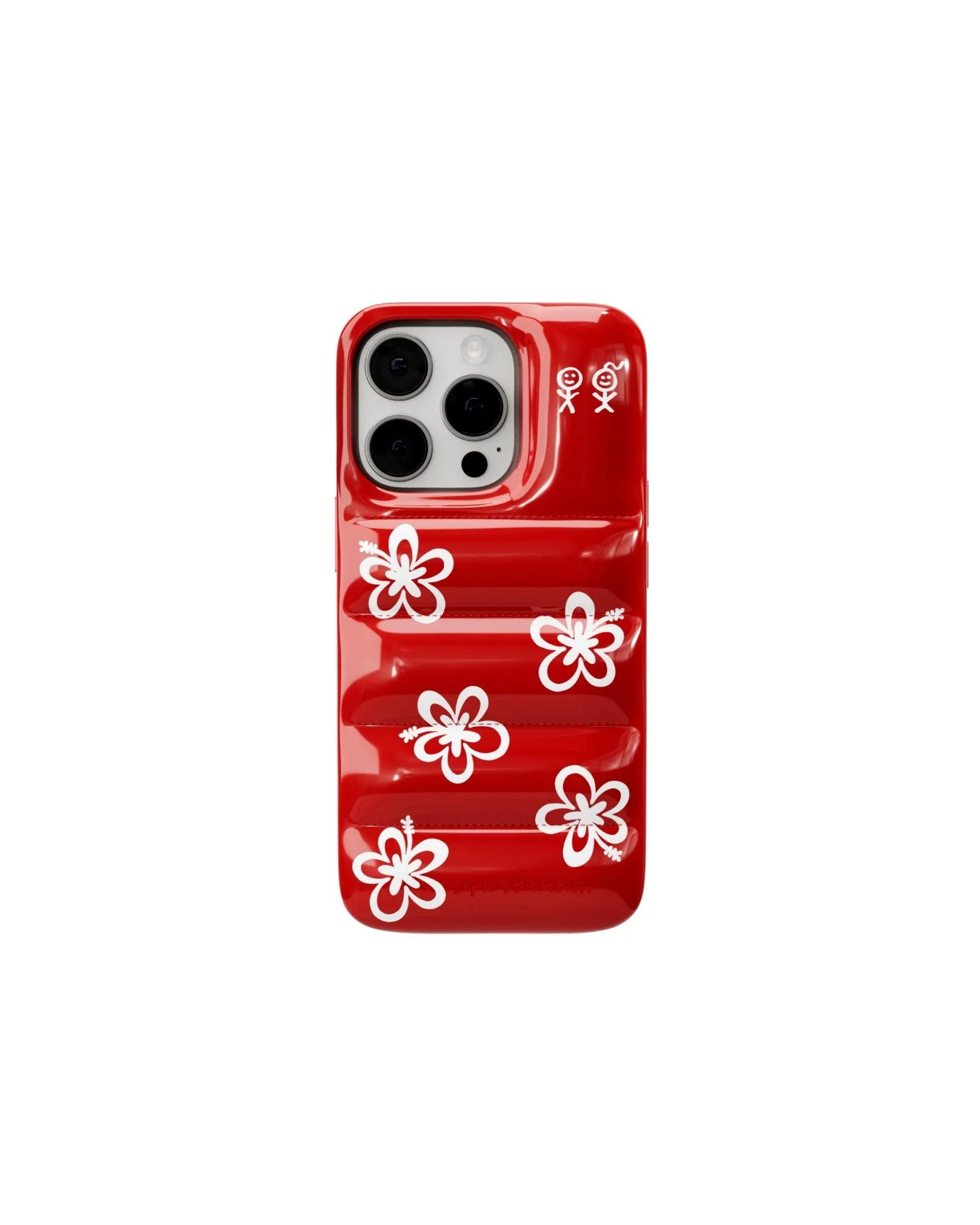 The Puffer Case® - Hibiscus 01 in Tropical Red - Image 15