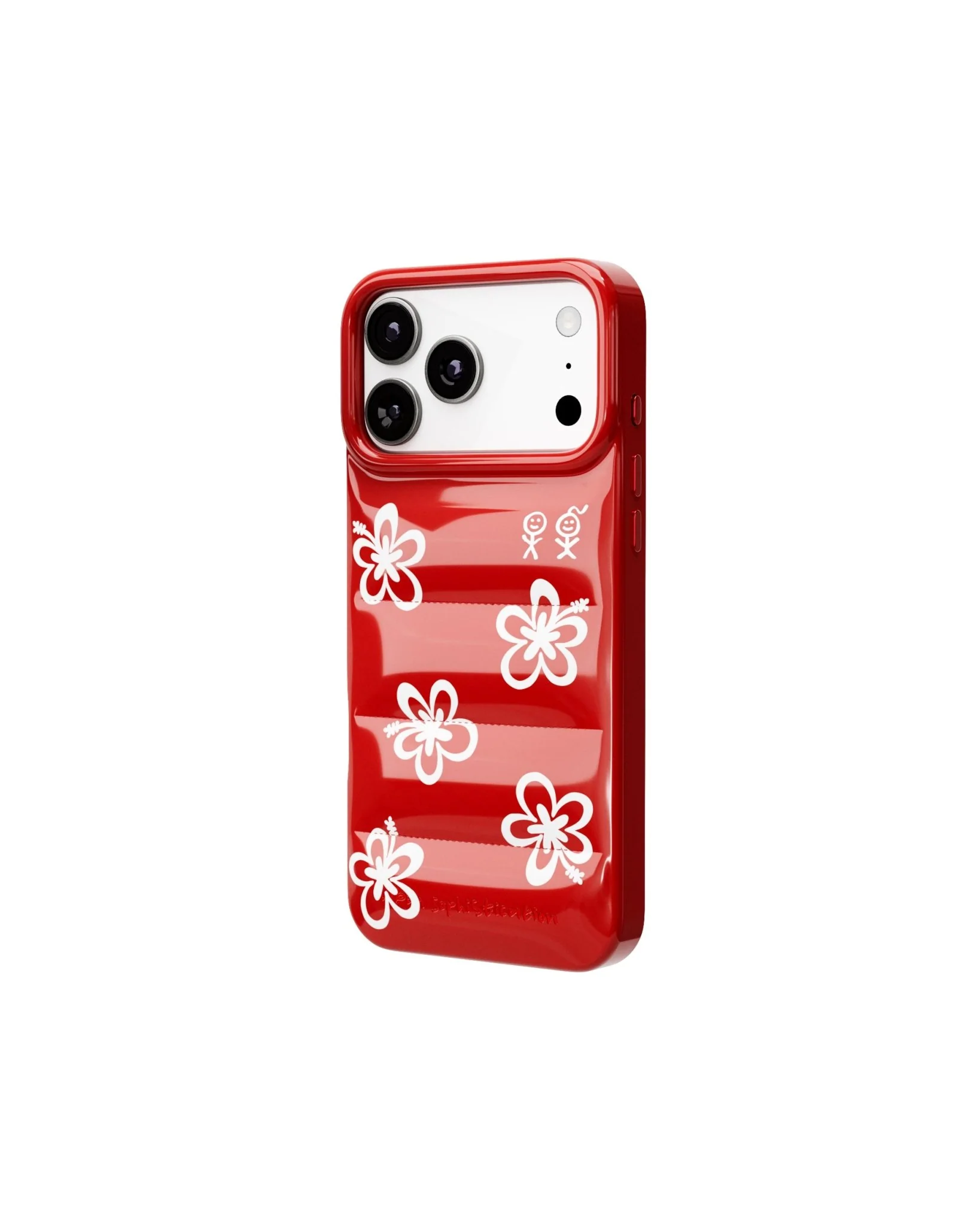 The Puffer Case® - Hibiscus 01 in Tropical Red - Image 3