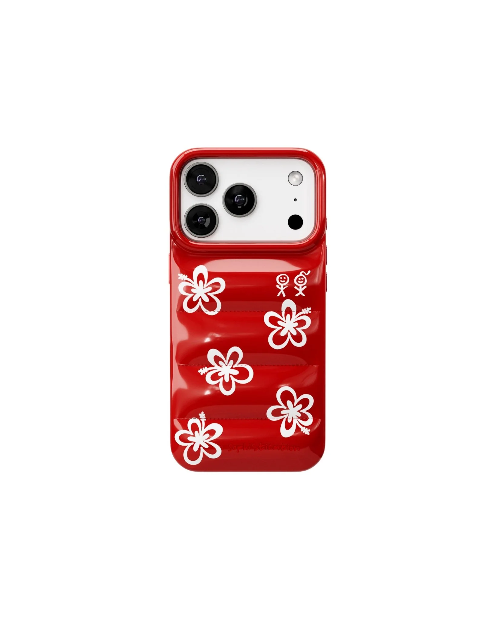 The Puffer Case® - Hibiscus 01 in Tropical Red - Image 5