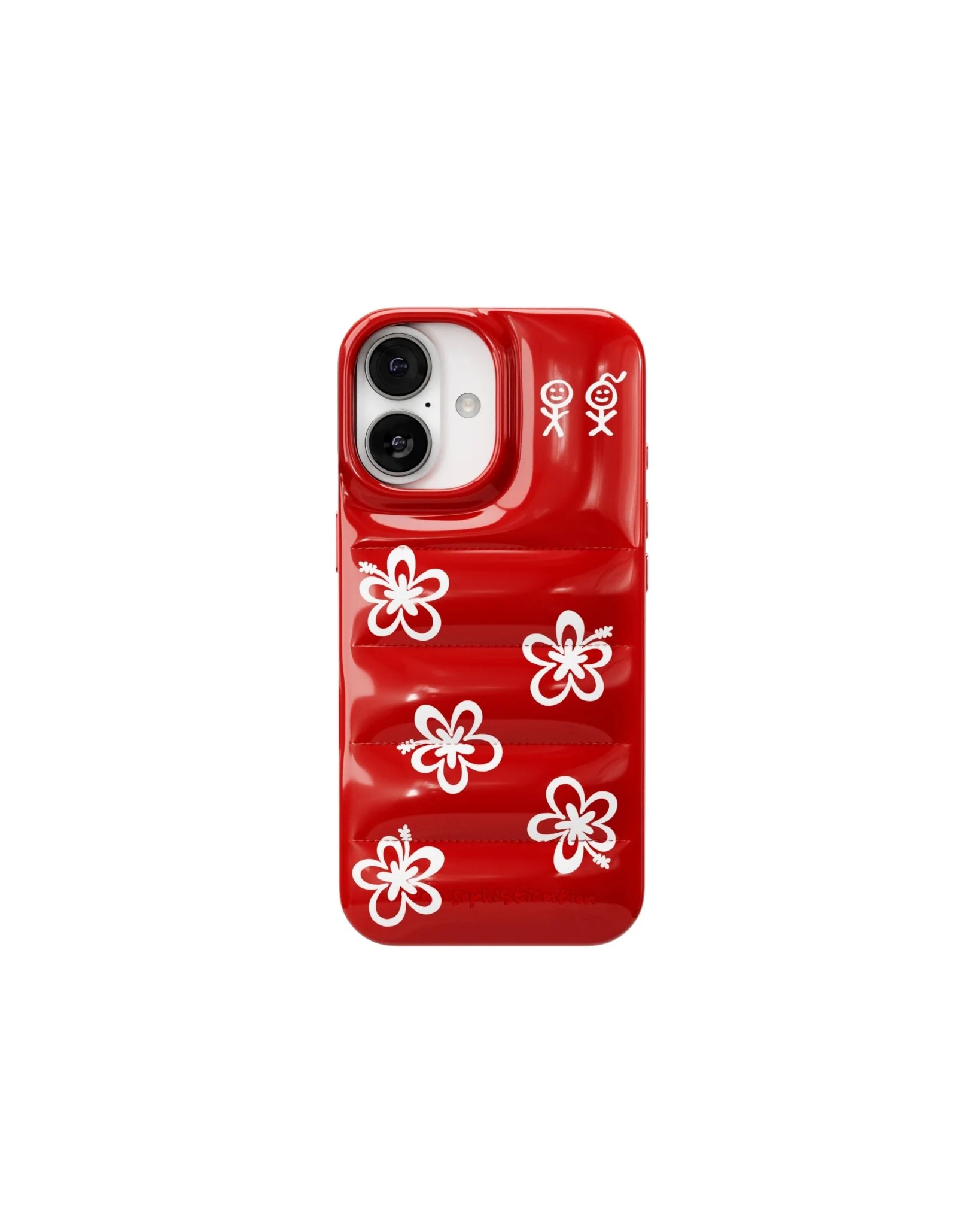 The Puffer Case® - Hibiscus 01 in Tropical Red - Image 9