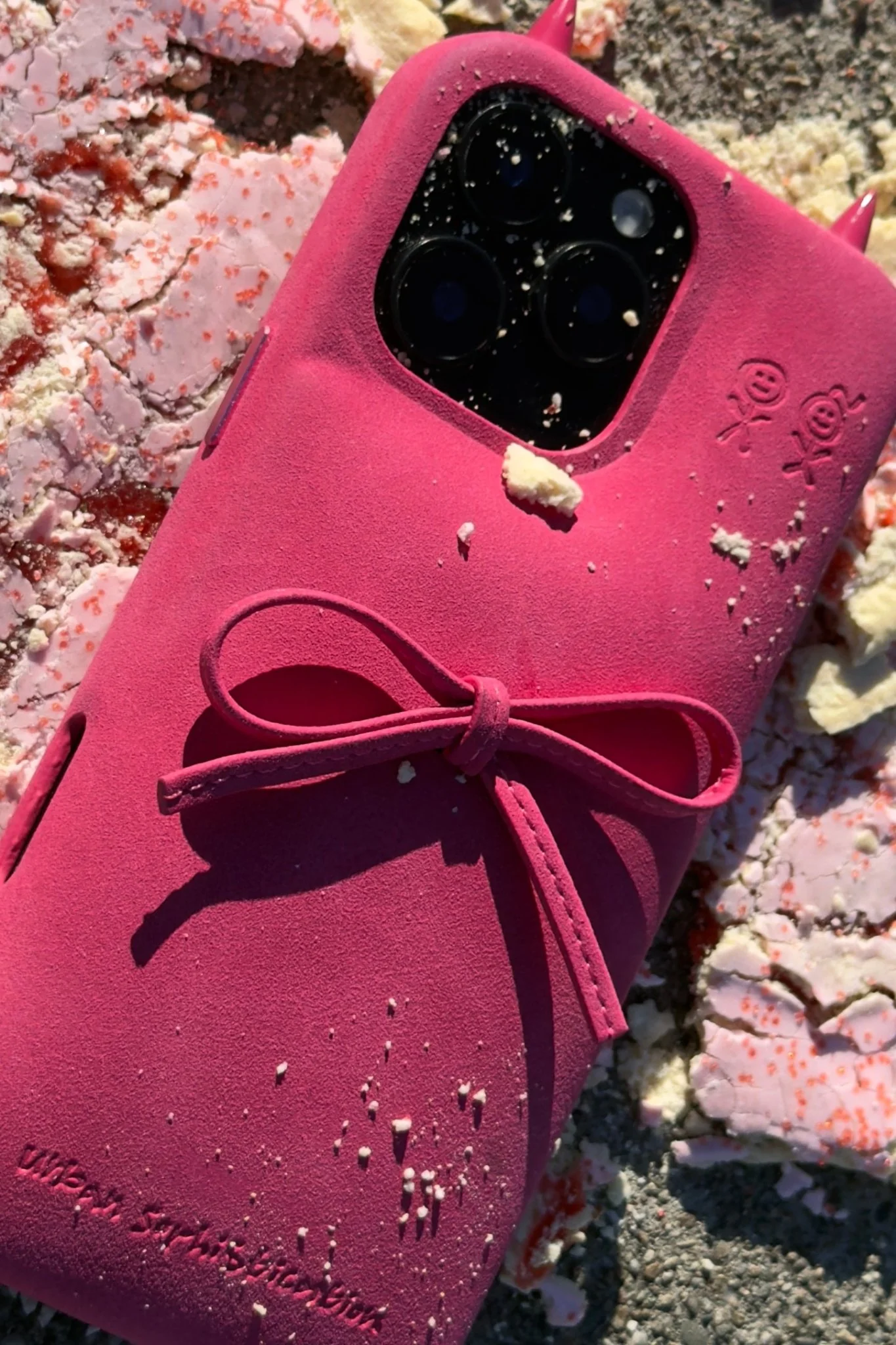 The Soap Case® - Delicate Bow in Neon Pink Suede - Image 14