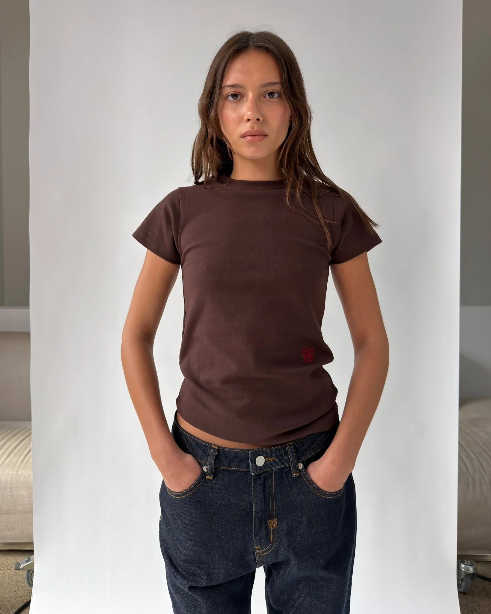 Tight Hug T-Shirt in Dark Brown