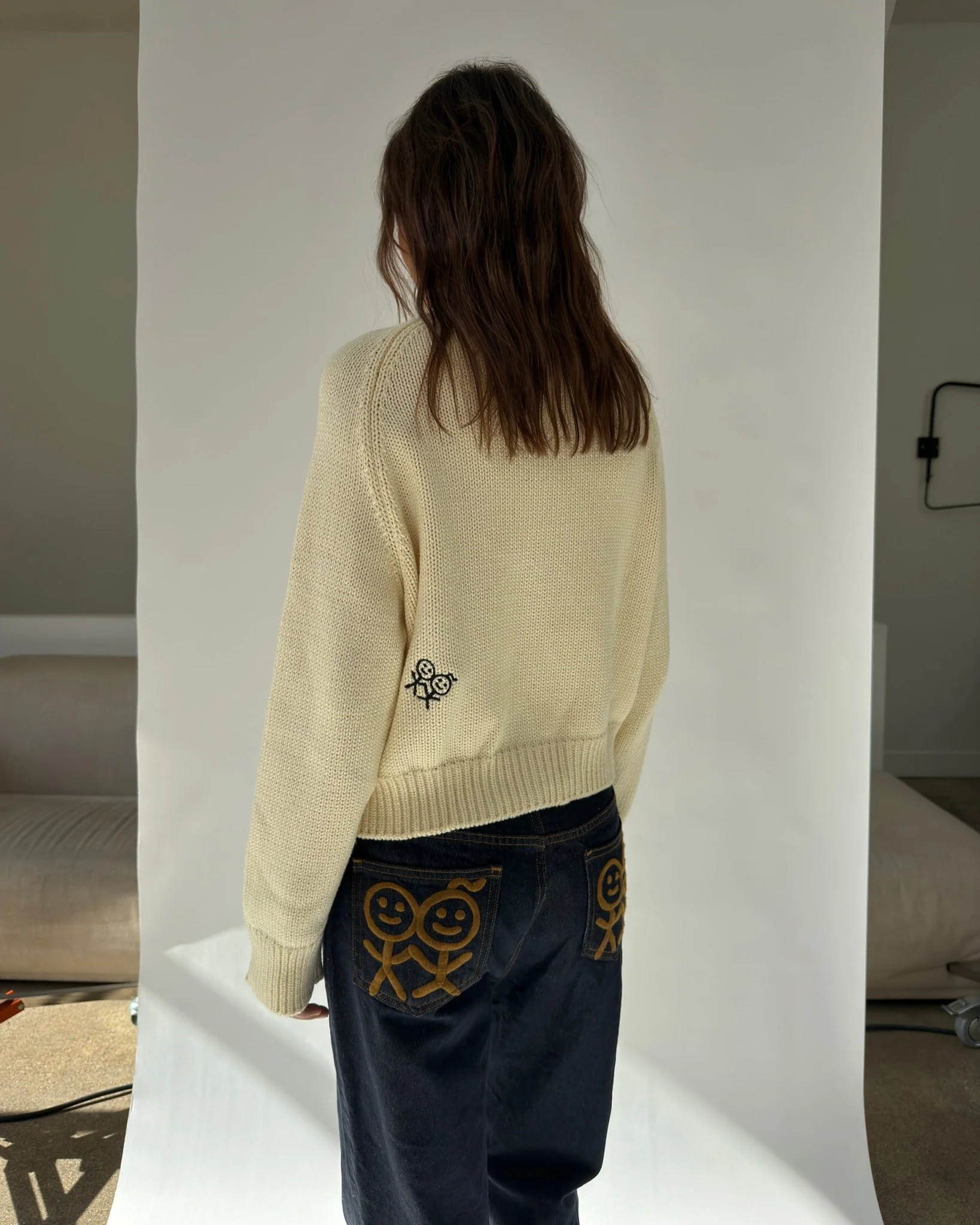 Collar Cardigan  in Butter Cream - Image 4
