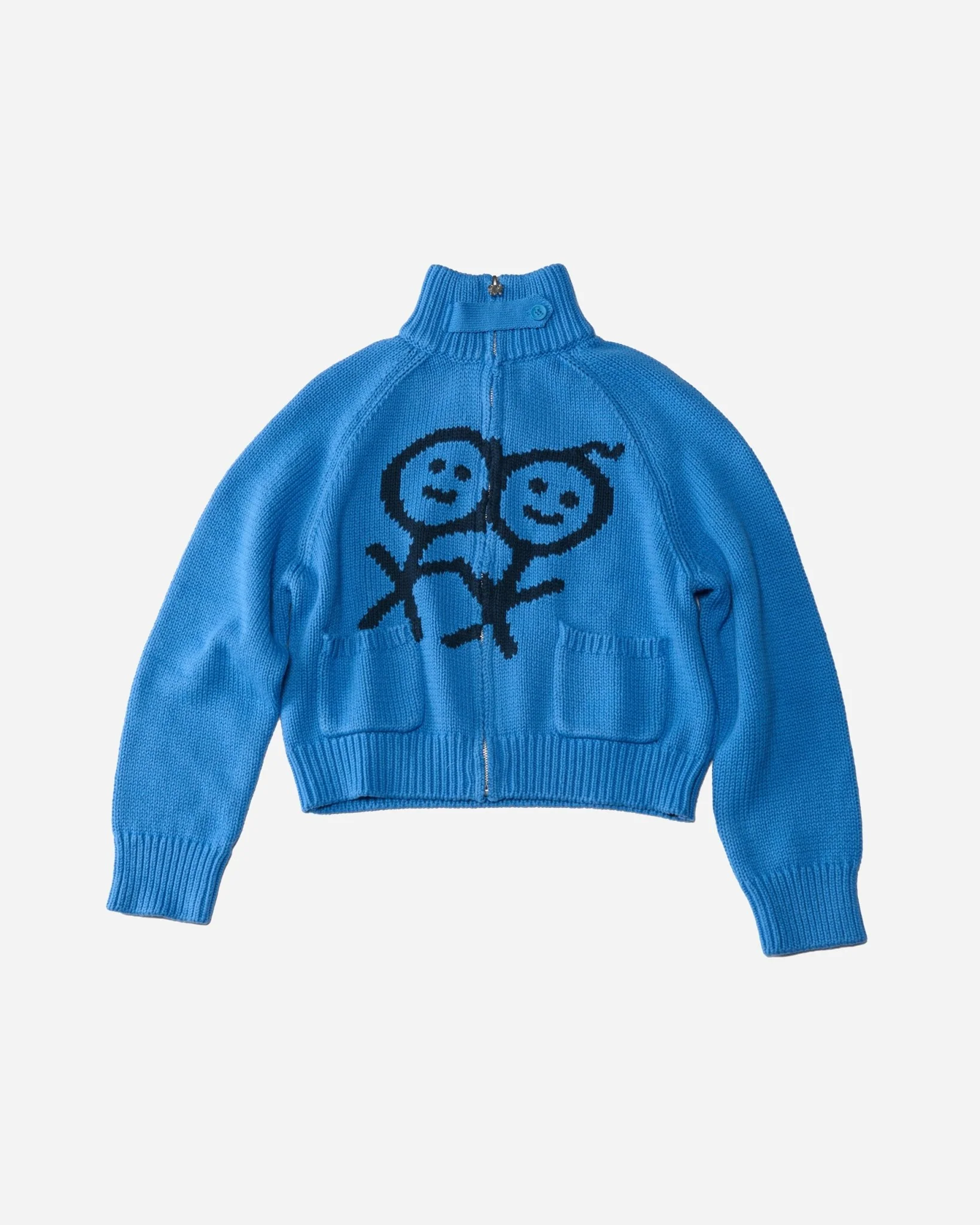 Collar Cardigan in Crayon Blue - Image 4